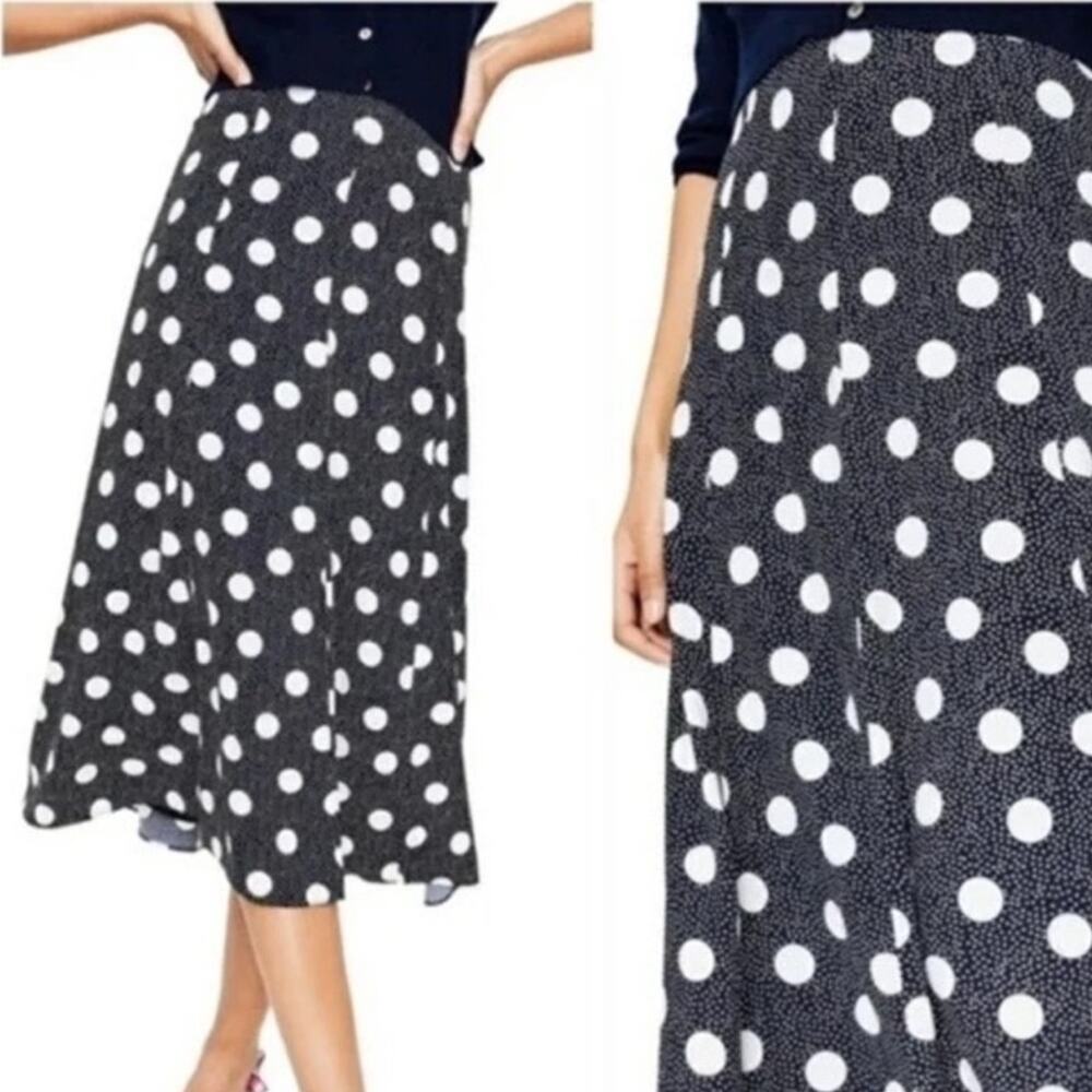 Boden Plus Size Skirt 14 Midi Retro 1X Classic Skirt Floaty Polka Dot Preppy